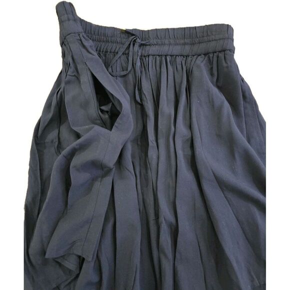 MNG Mango Pleated A-Line Mini Skirt Womens Size Small Navy Blue Pockets - Picture 7 of 9